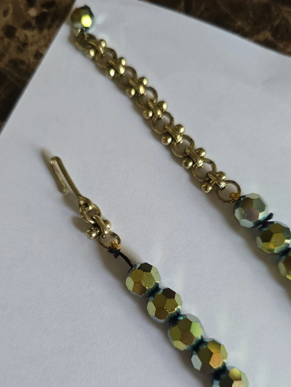 AFR.K Vintage Statement Blue-Green AB Crystal Tassel Necklace